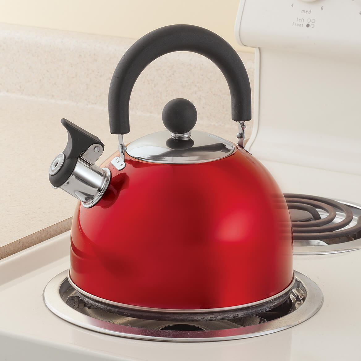 Red Whistling Tea Kettle by HomeStyle Kitchen