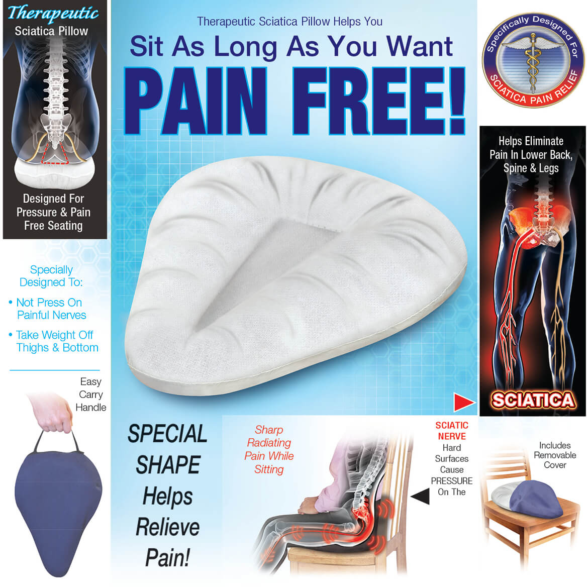 Sciatica Pillow For Sitting Therapeutic Sciatica Pillow